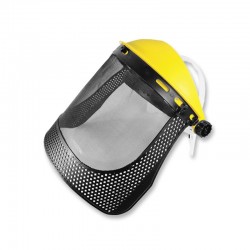 Careta de protección facial con malla metálica importada.