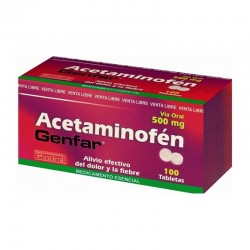 Acetaminofén tableta por 10 unidades, 500 mg.