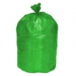 Bolsa verde para disposición de desechos o residuos ordinarios y/o inertes.